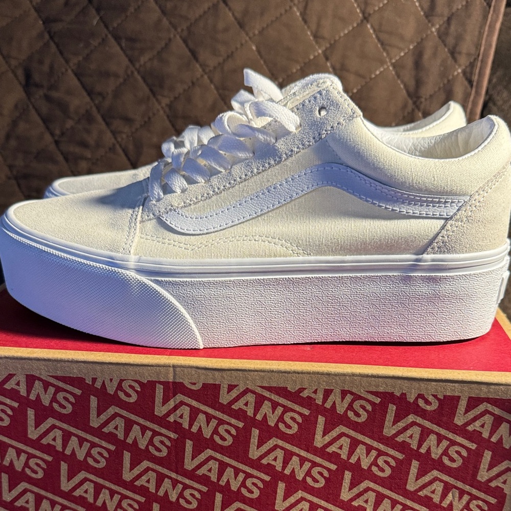 Vans Women's White Platform Sneakers